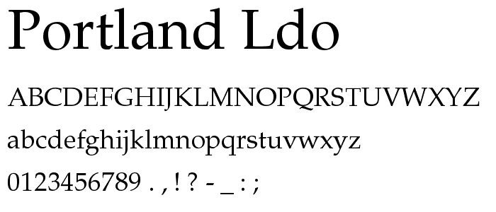 Portland LDO font